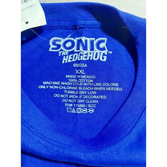 Sega Sonic the Hedgehog Shirt Mens XXL Blue‎ Short Sleeve Tee New. - Picture 4 of 8